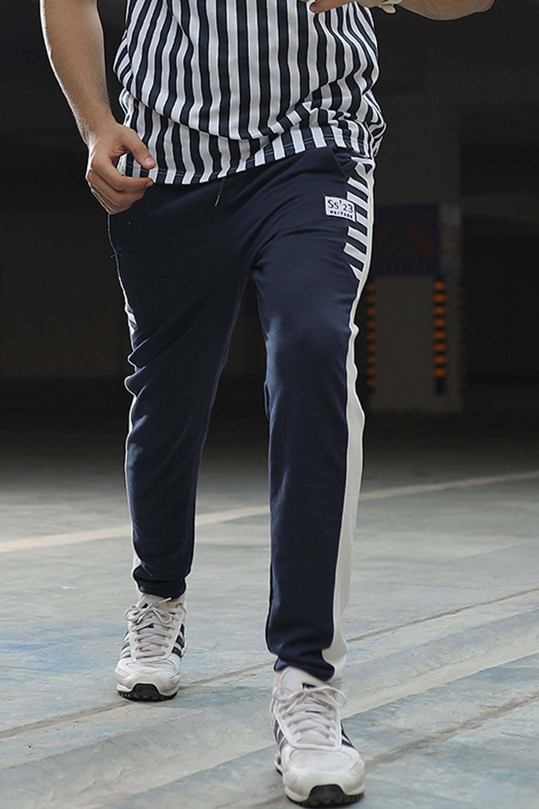 Navy Stripe Trouser