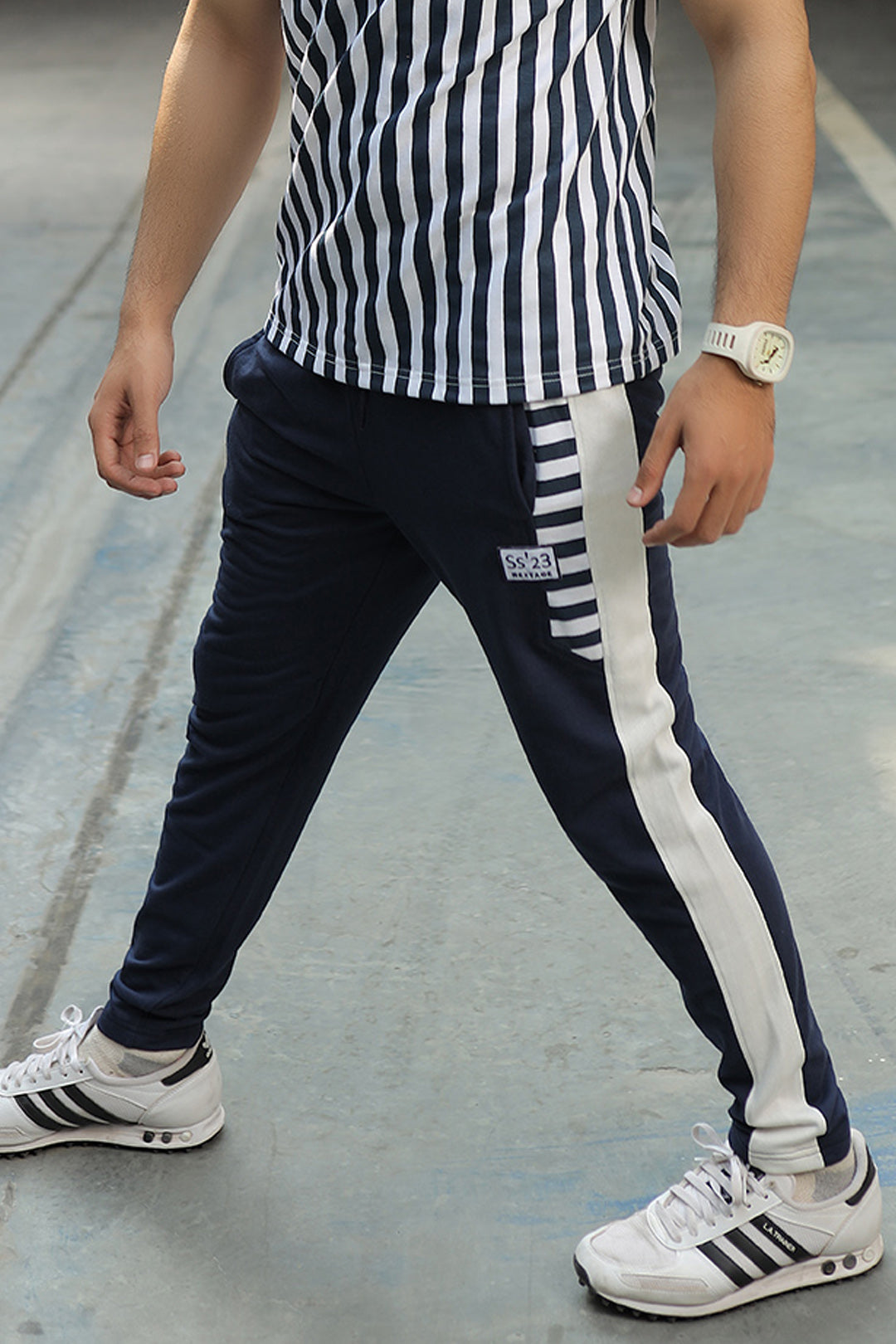 Navy Stripe Trouser