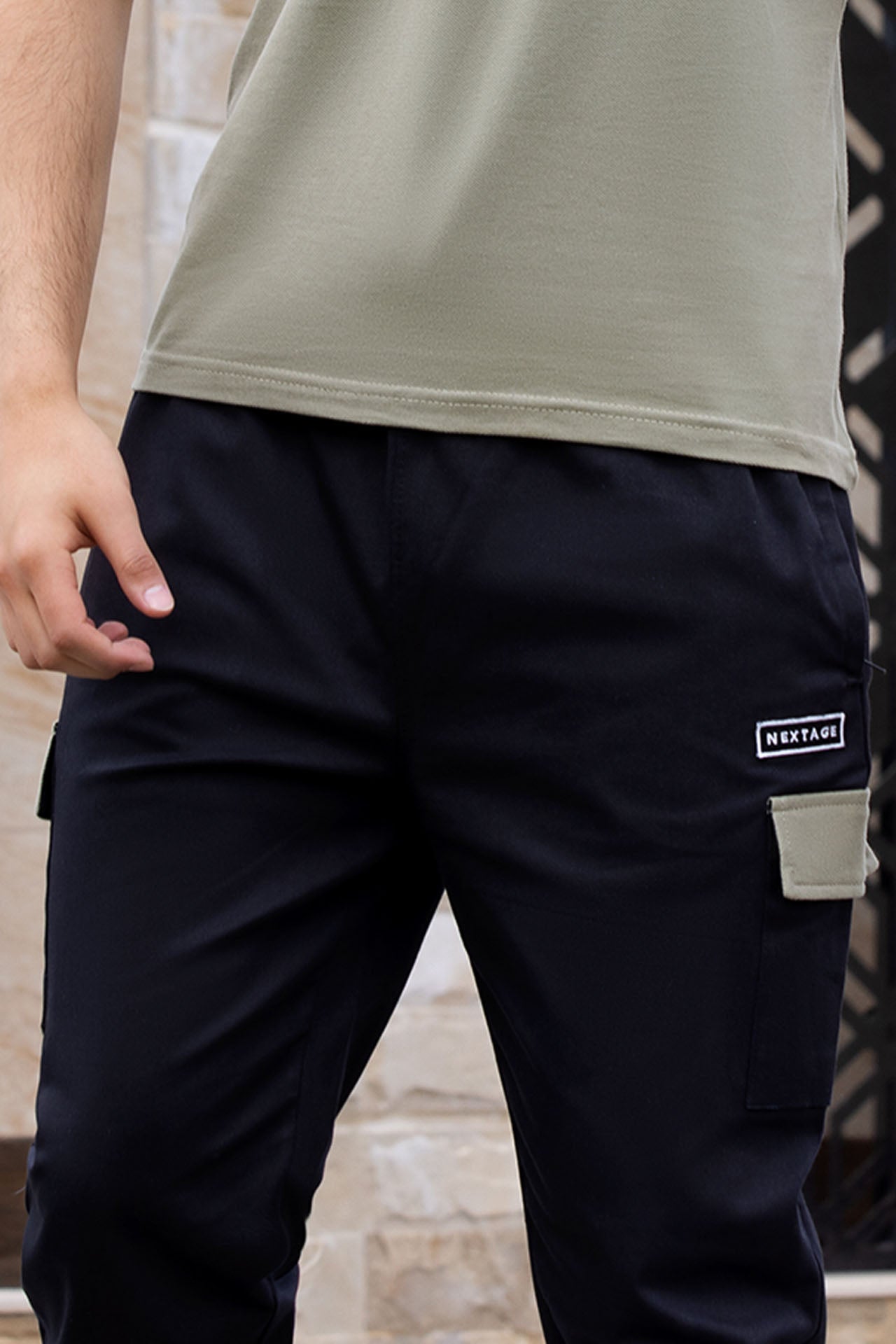 Sea Green Contrast Polo Cargo Trouser