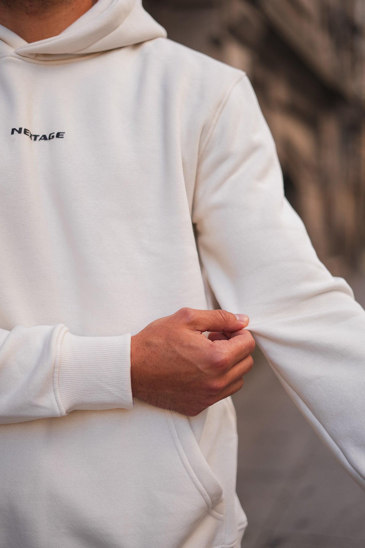 Slogan Cream Cotton Fleece Tracksuit