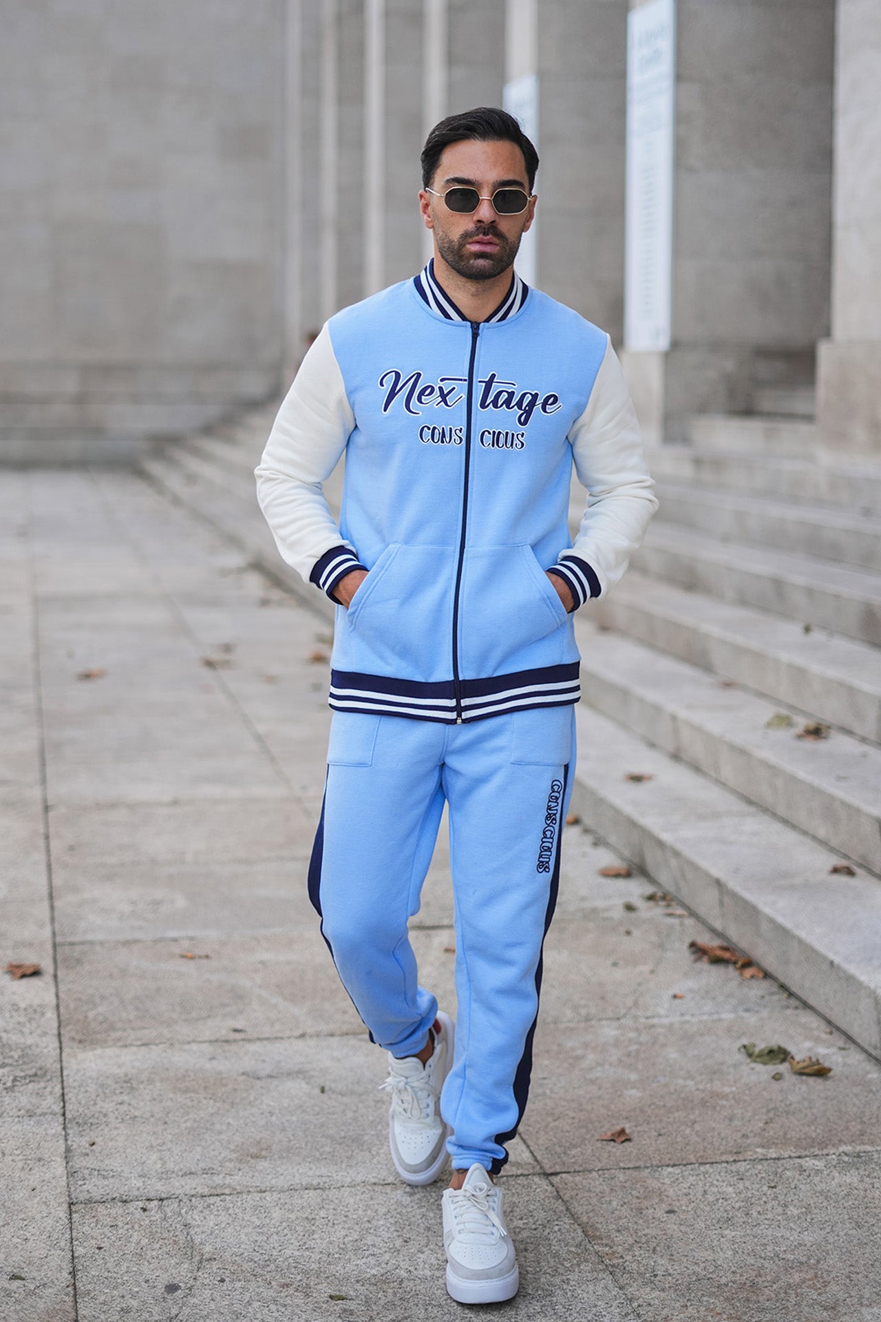 Blue Contrast Baseball Tracksuit