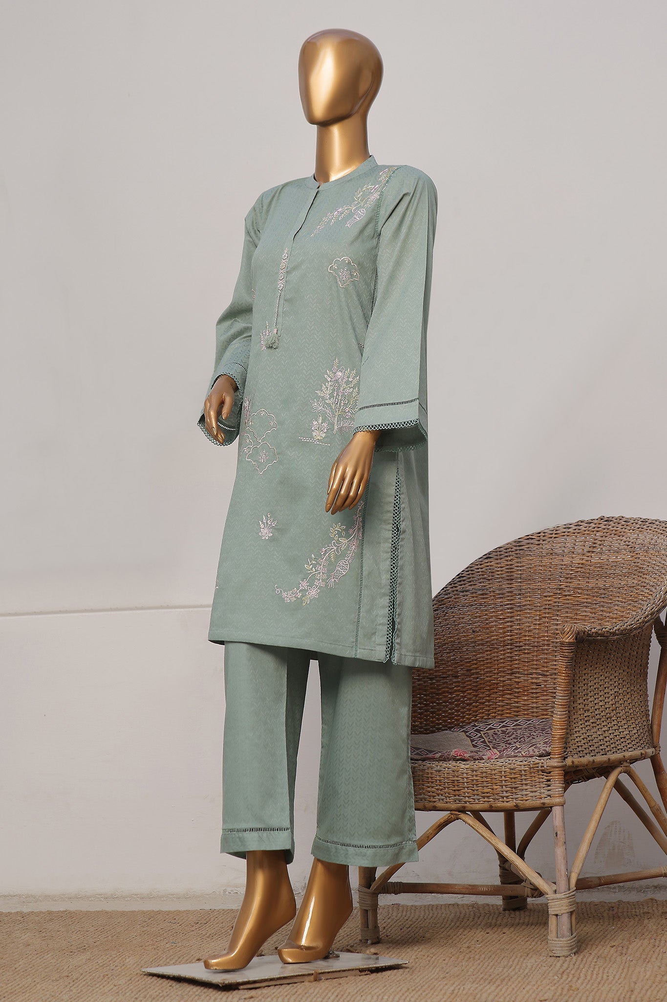 Sada Bahar Stitched 2 Piece Co Ords Emb Jacquard  Collection'2024-Pista