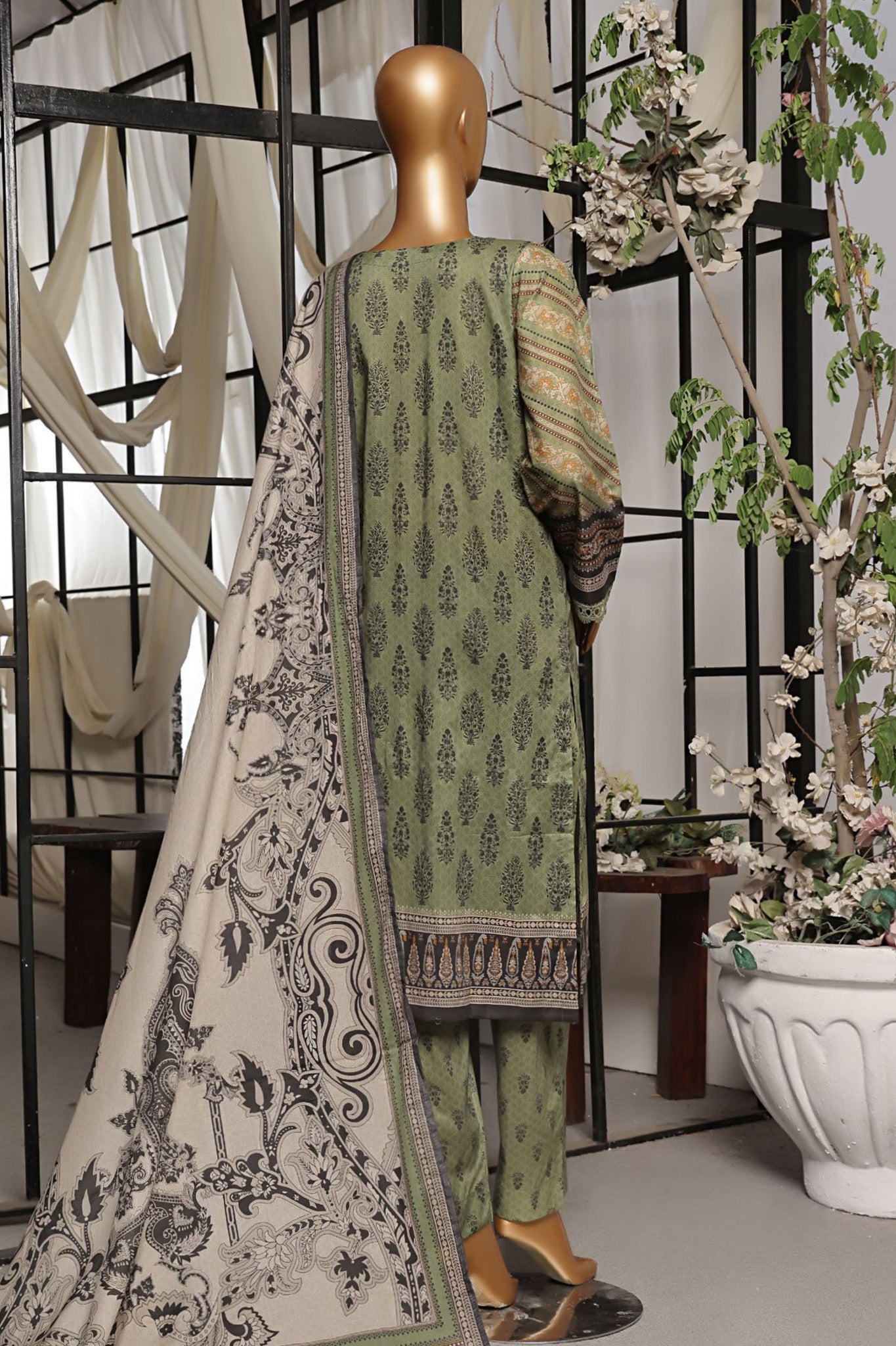 Sada Bahar Stitched 3 Piece Printed Lawn- Collection'2024-Green