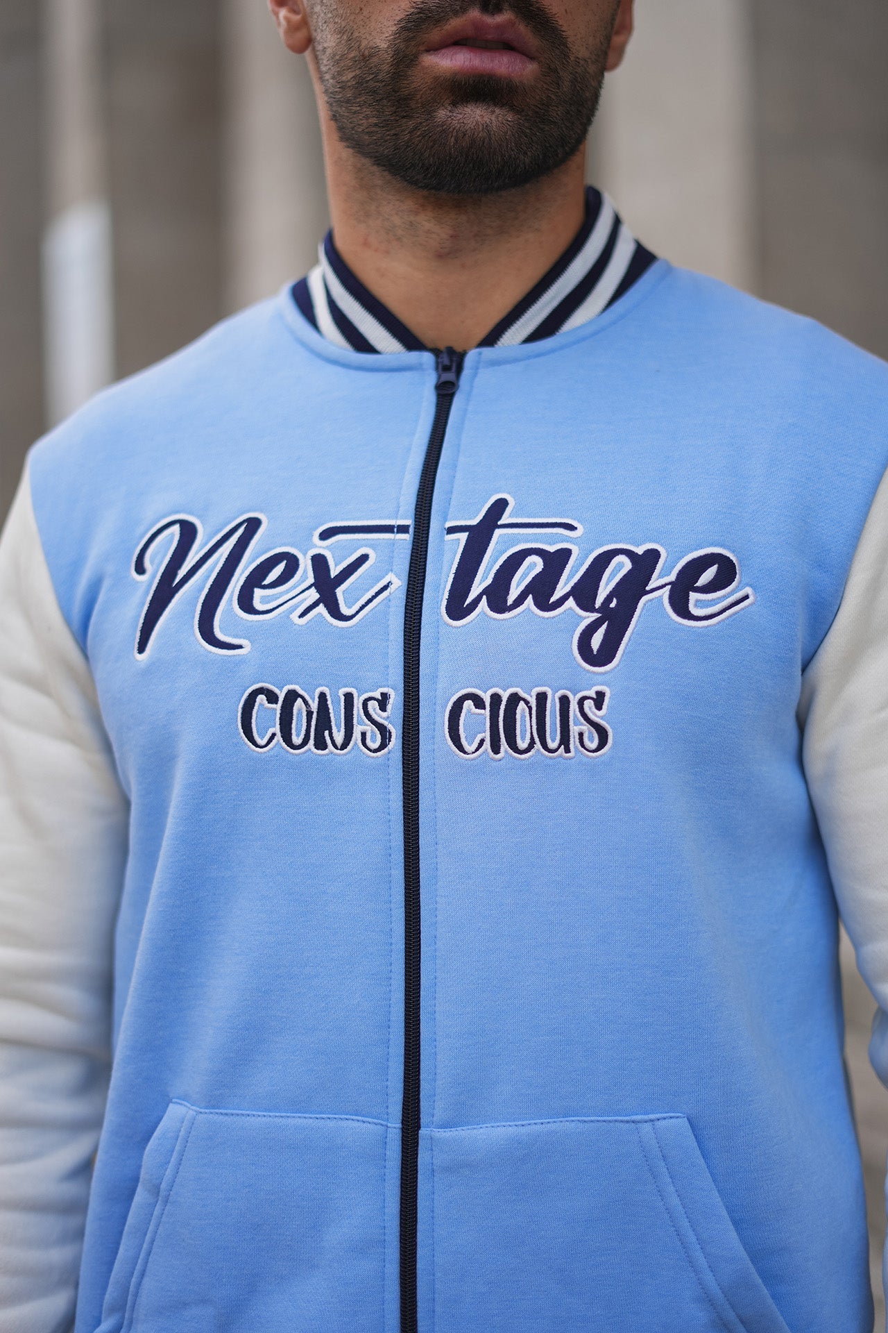 Blue Contrast Baseball Tracksuit