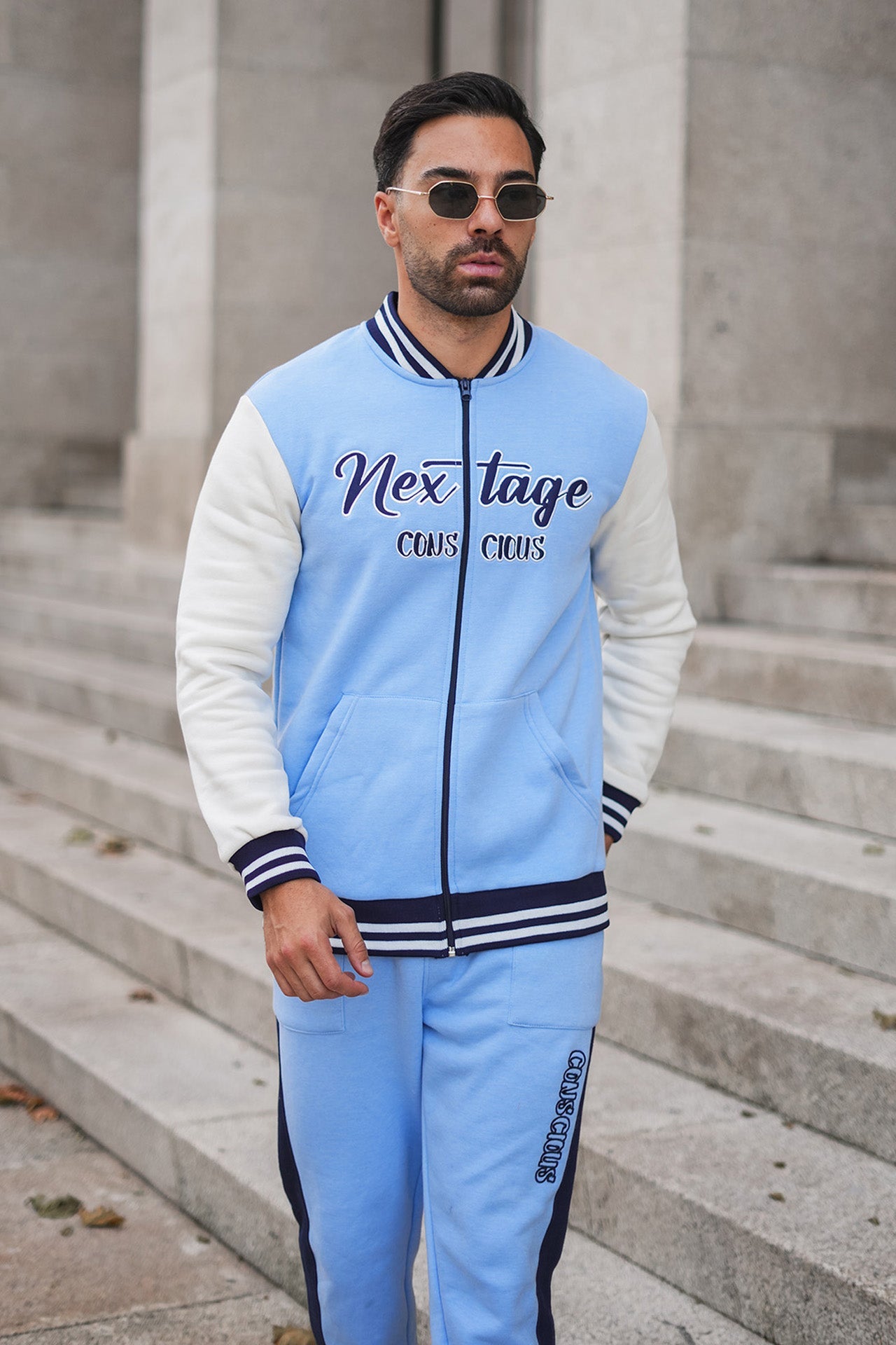 Blue Contrast Baseball Tracksuit