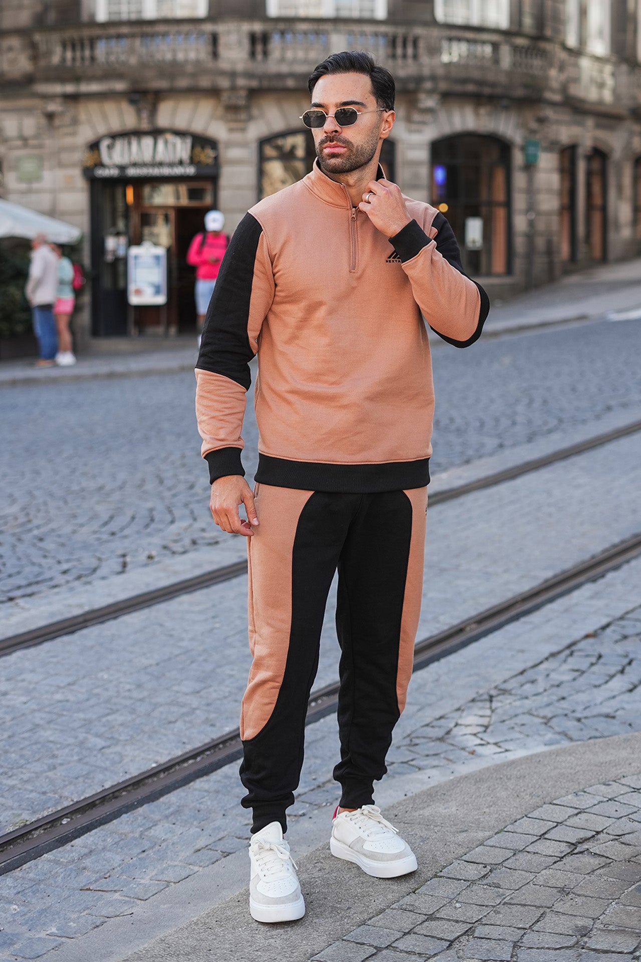 Tan Cotton Fleece Tracksuit