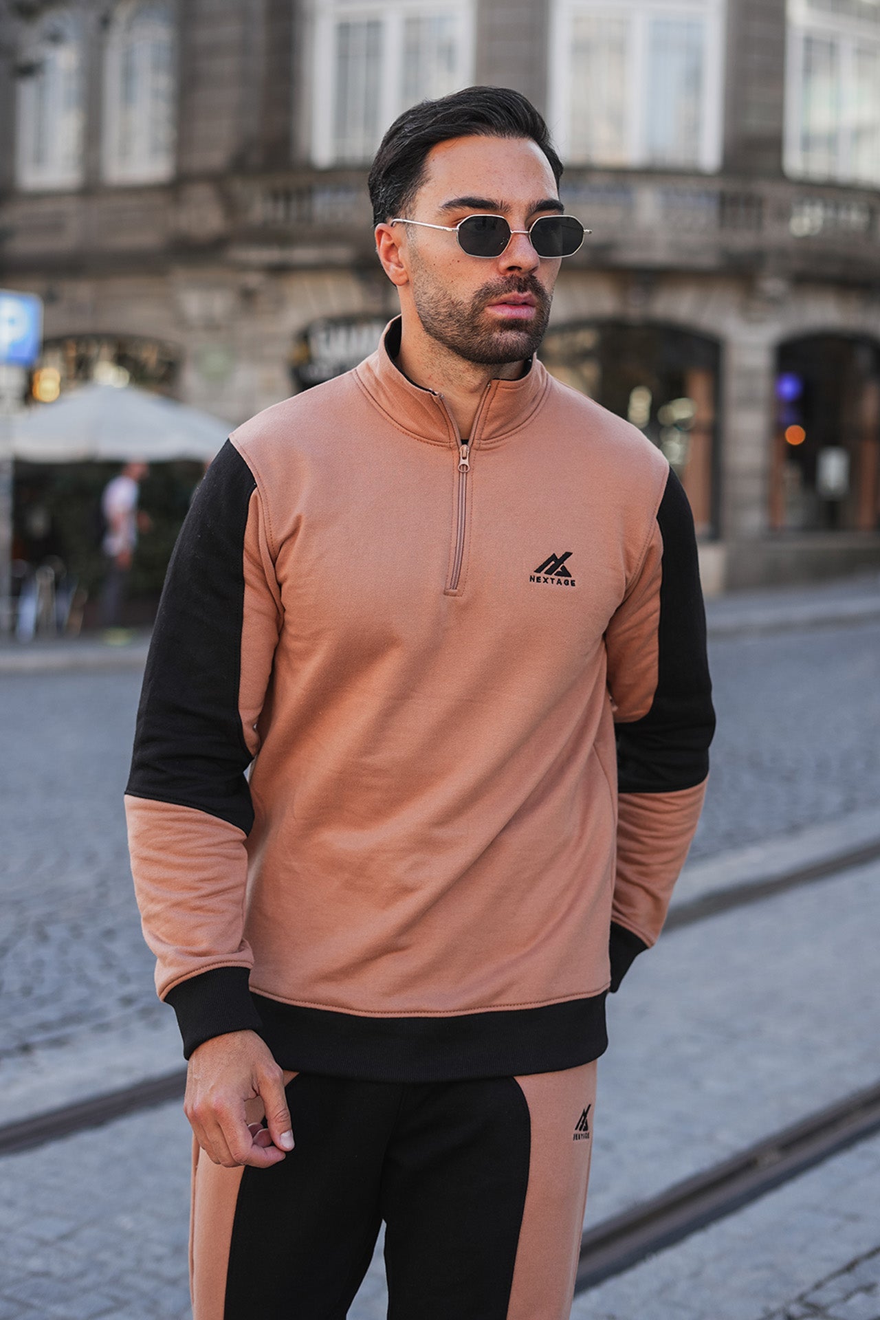 Tan Cotton Fleece Tracksuit