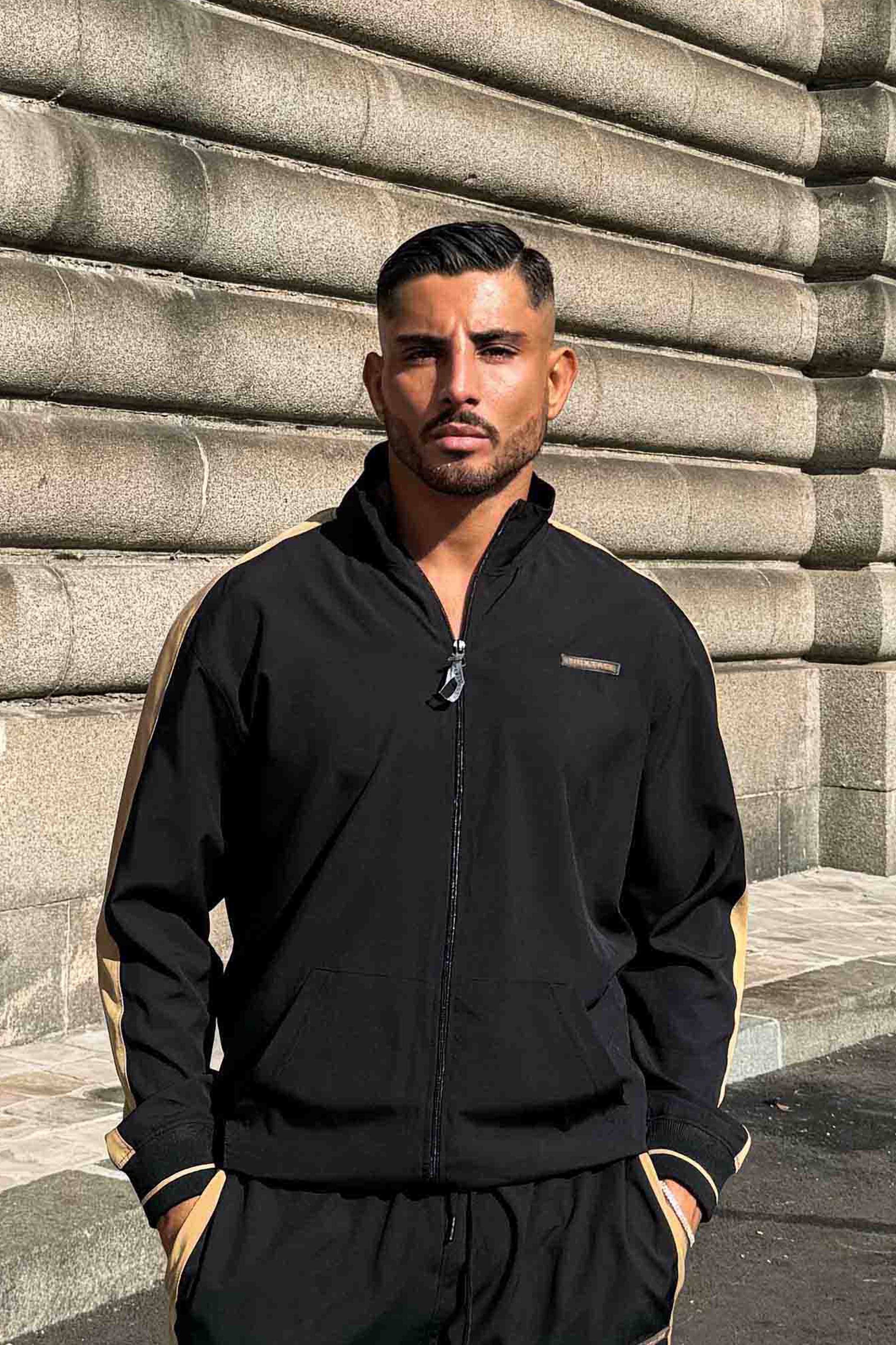 Black Side Panel Micro Training Tracksuit