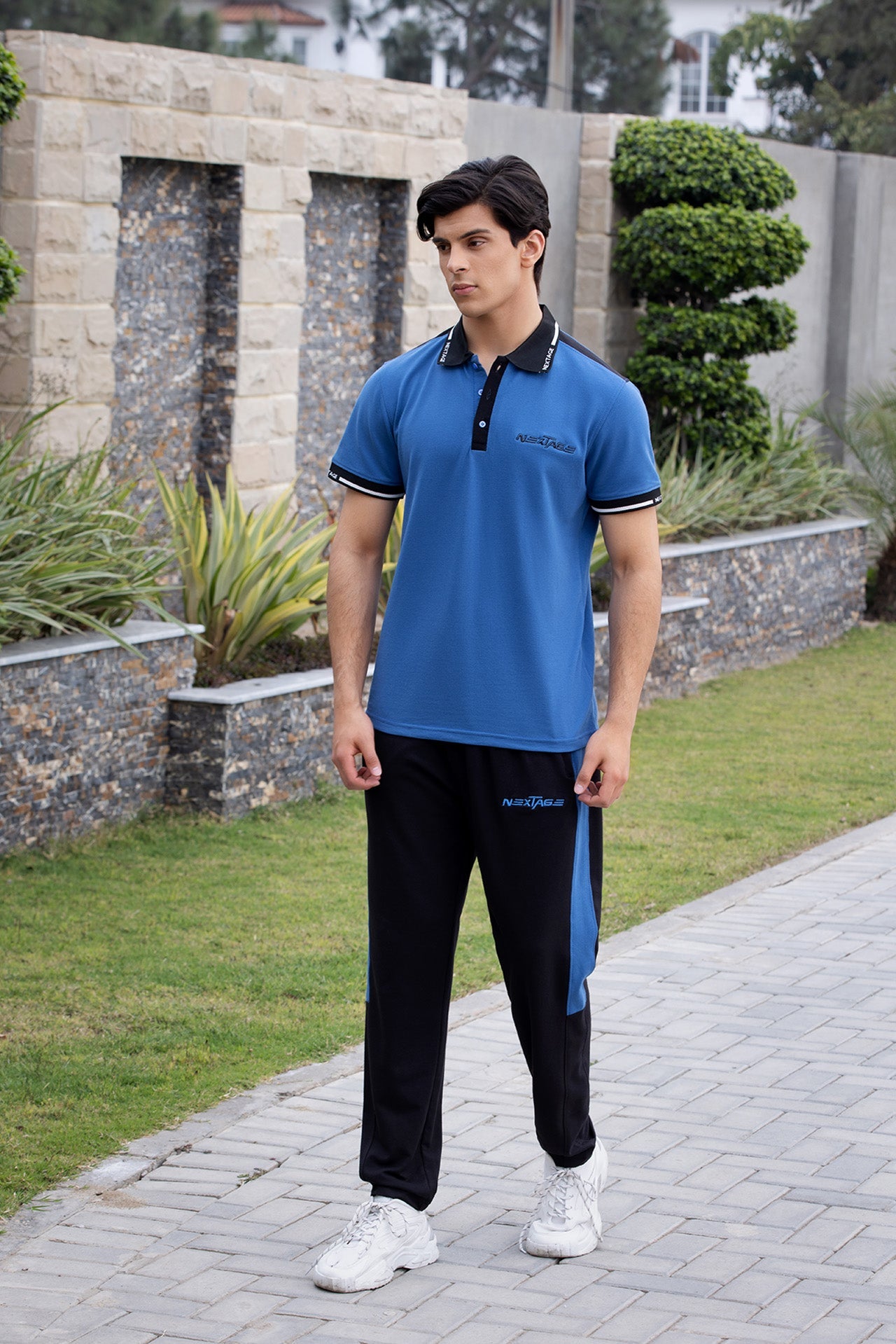 CYAN CONTRAST POLO TRACKSUIT